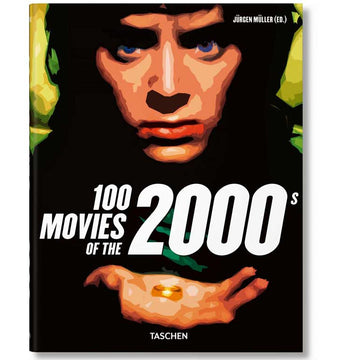 Book cover of '100 Movies of the 2000s' with a stylized face and text.